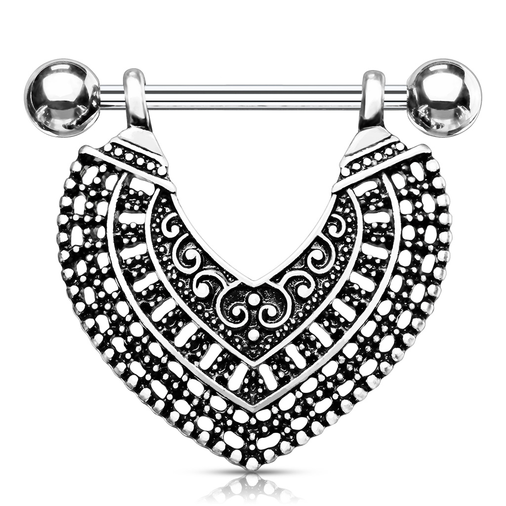 Mamilo piercing com adorno no pendente