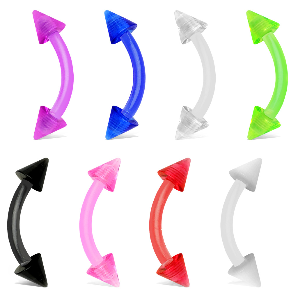 Sobrancelha piercing de plástico com picos