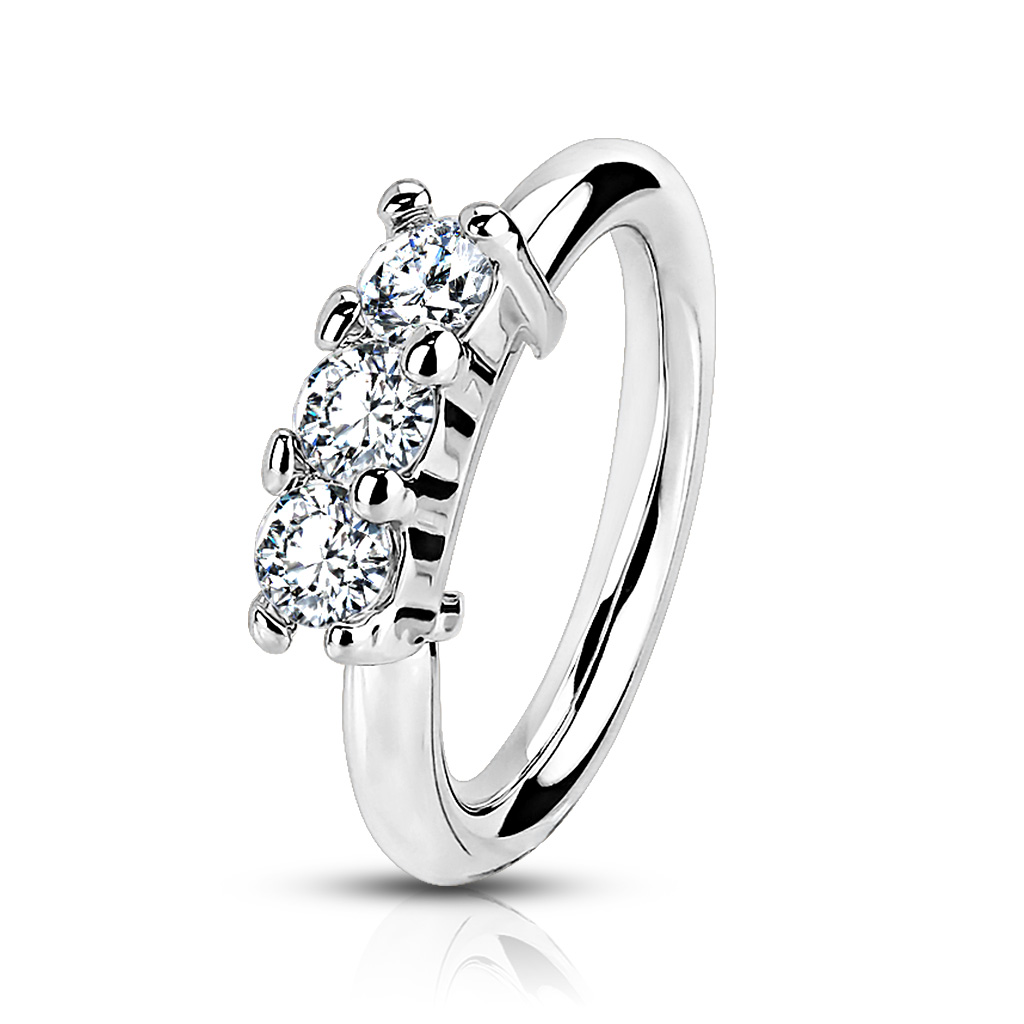 Argola com zirconias no canto