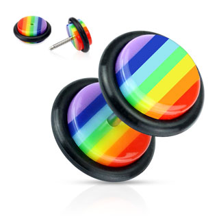 Plug falso colorido de arco-íris