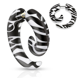 Alargador espiral falso com riscas de zebra