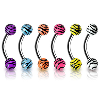 Barra curvada com pedras em zebra
