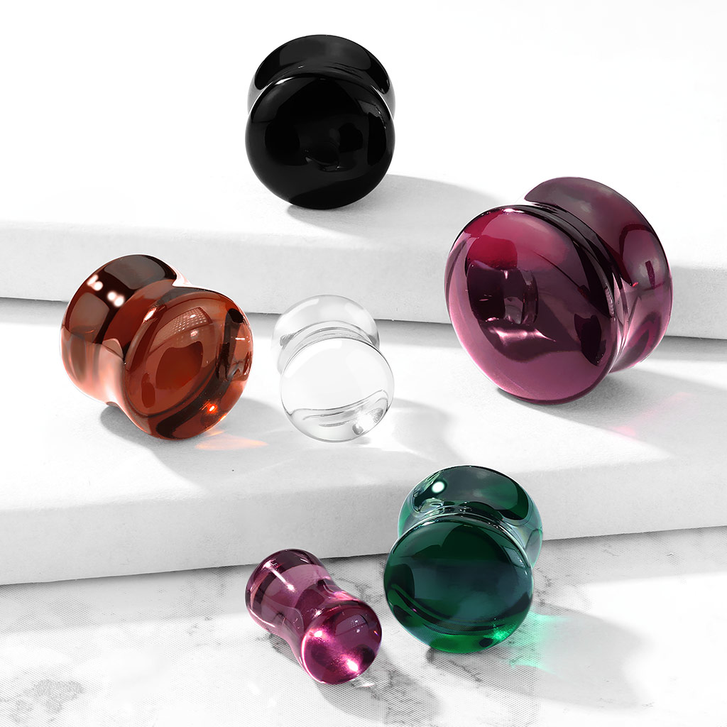 Plug de vidro em várias cores