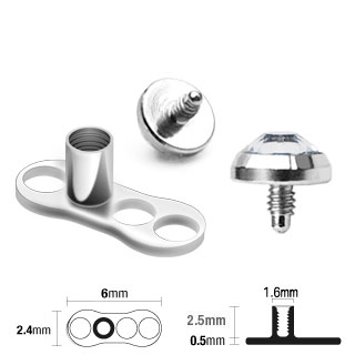 Âncora dérmica conjunto com base e topo