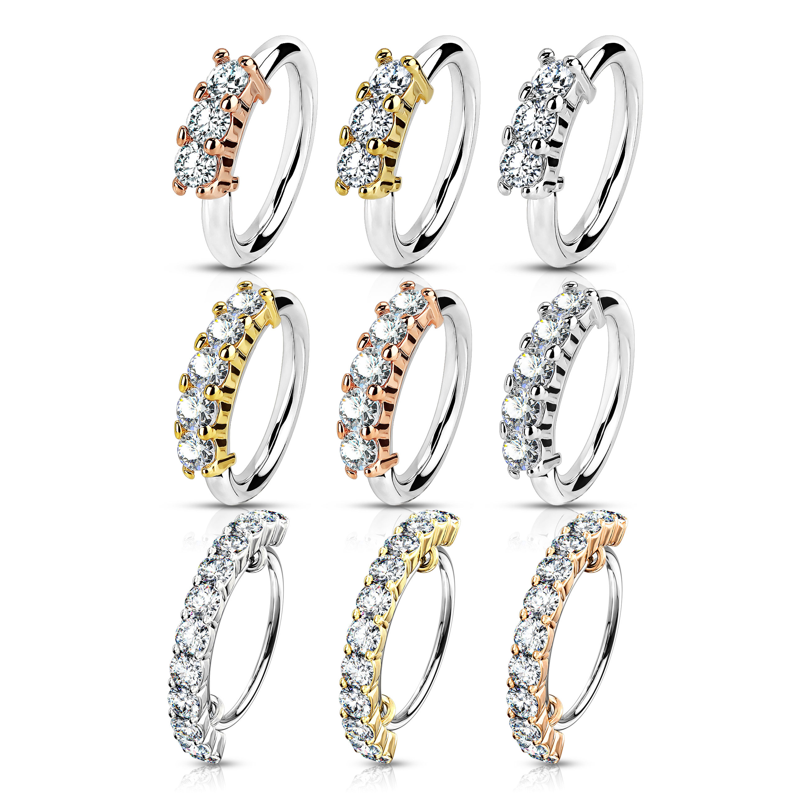 Argola com zirconias no canto