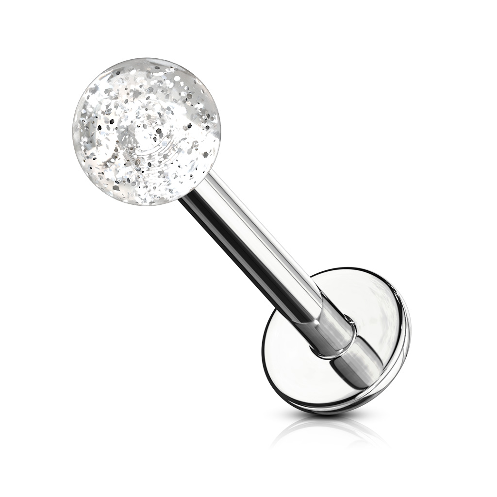 Labret com uma bola acrílica
