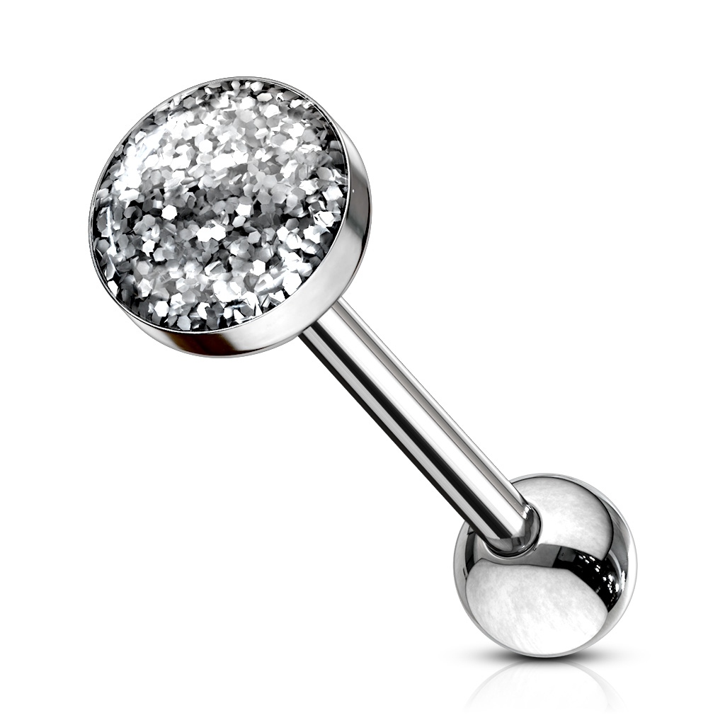 Língua barbell com bola brilhante