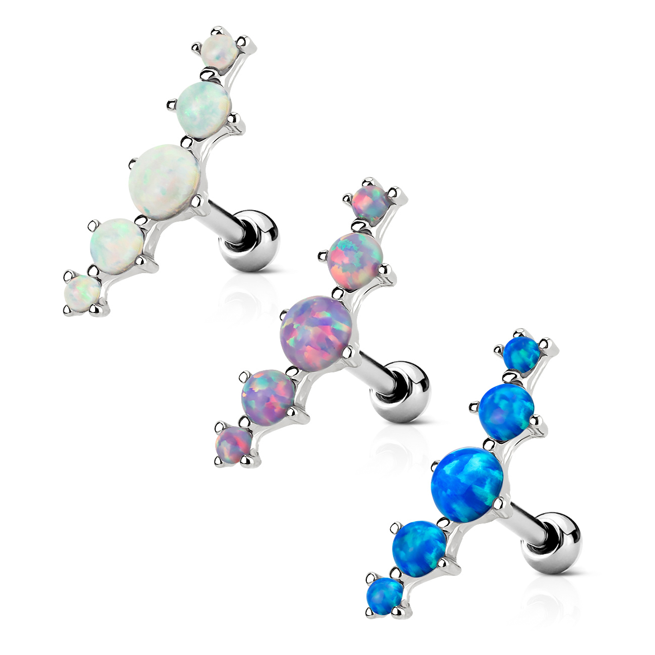 Joia para o helix com cinco opalas