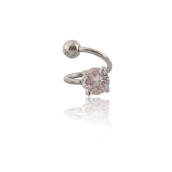 Umbigo piercing torcido com uma pedra