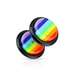 Plug falso colorido de arco-íris