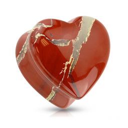 Plug de agata vermelha em formato de coração 