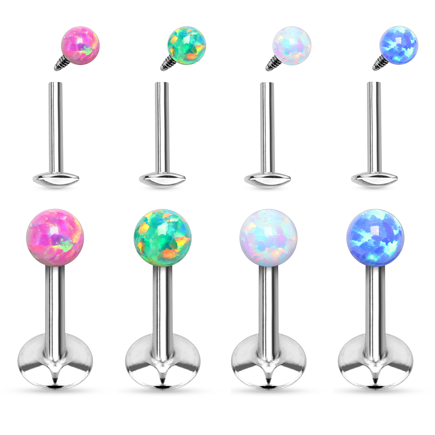 Labret com rosca interna e opala