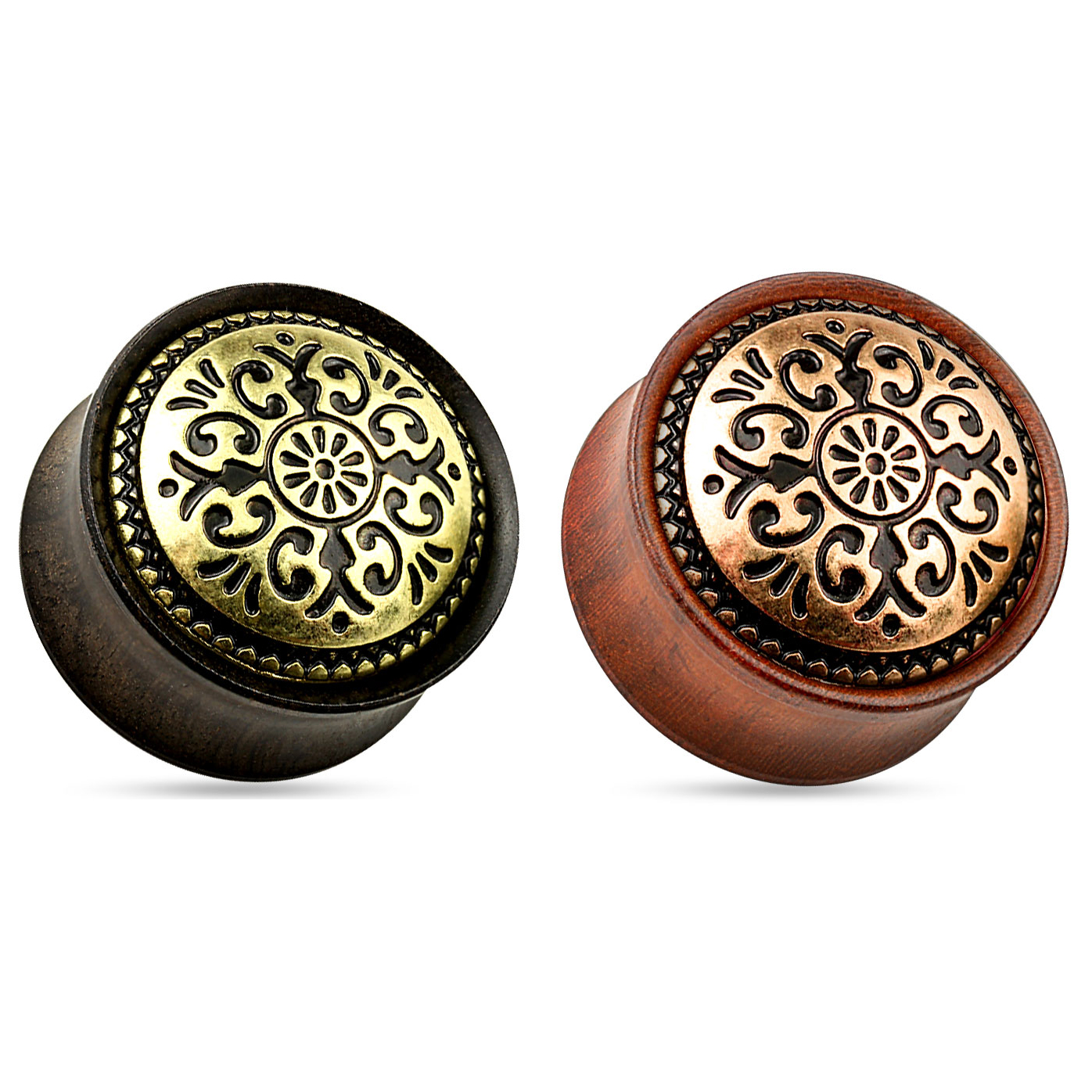 Plug de madeira com um design tribal